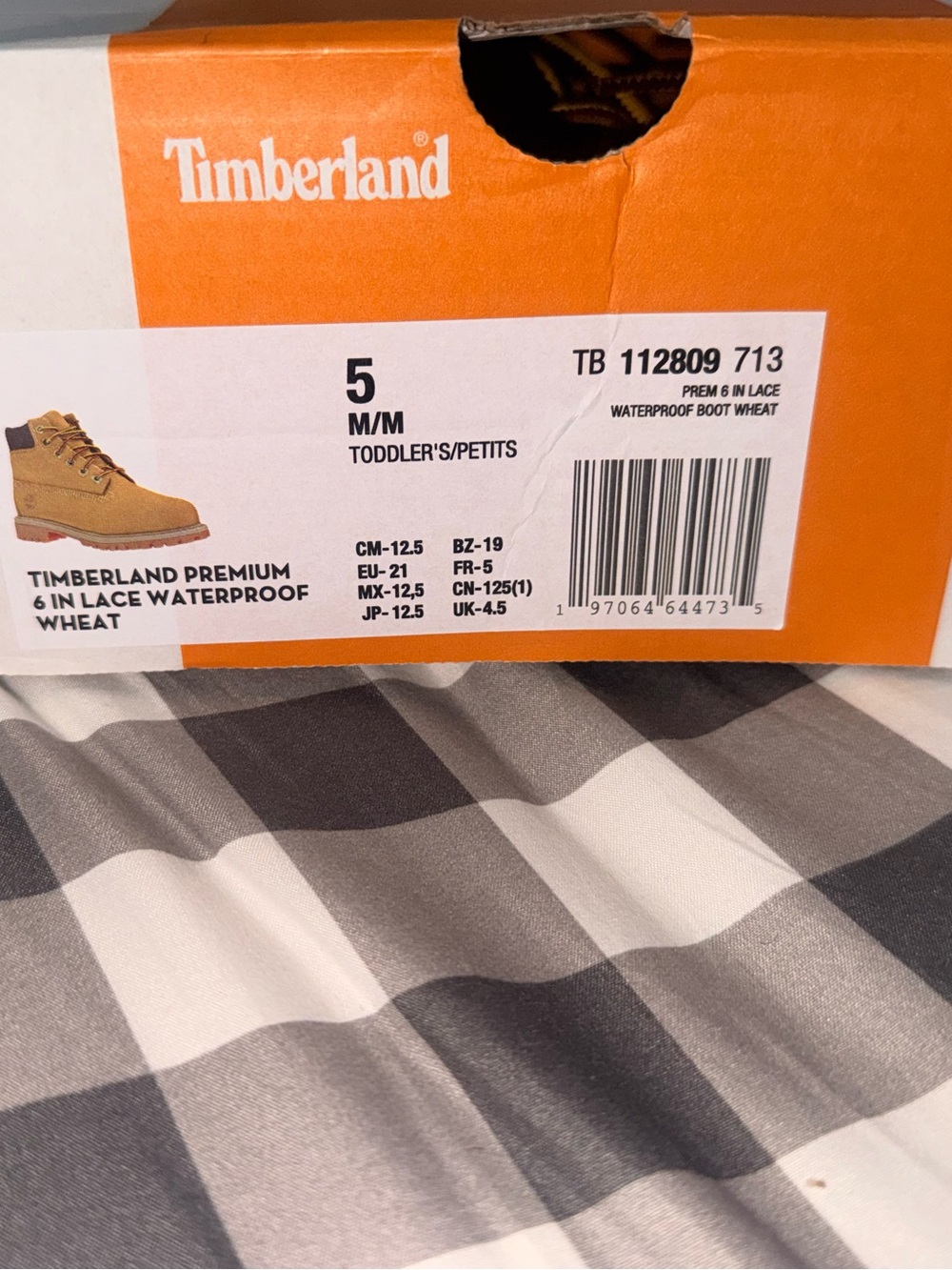 Timberland Wheat/Brown Toddler 6-Inch Lace-Up Waterproof Boots